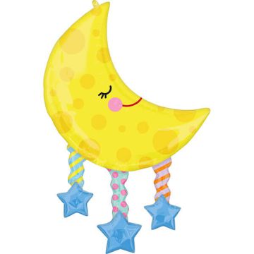 Palloncini Luna E Stelle Pz.1 Mylar Sagomato 25"/63cm W 38"/96cm H