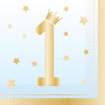 Tovaglioli 1 compleanno blu ombre pz.16