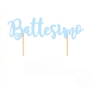 Cake Topper Battesimo Azzurro Pz.1