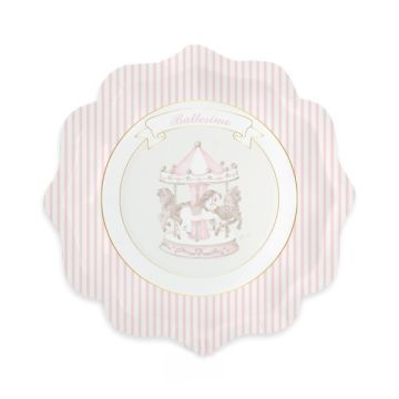 Piatti Battesimo Carillon Rosa Pz.6