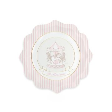 Piatti Battesimo Carillon Rosa Pz.6