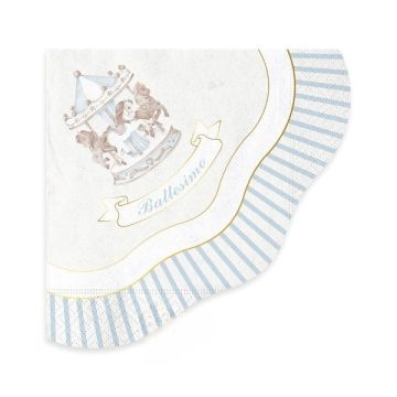 Tovaglioli Battesimo Carillon Blue Pz.16