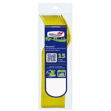 Forchette Giallo Riutilizzabili Pz.15