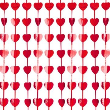 Tenda Cuori  Rosso Metal 100cm X 200cm