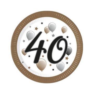 Piatti Compleanno 40 Anni Pz.8