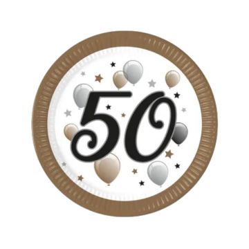 Piatti Compleanno 50 Anni Pz.8