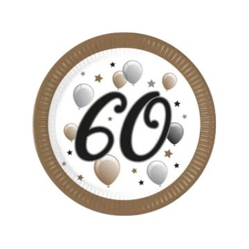 Piatti Compleanno 60 Anni Pz.8
