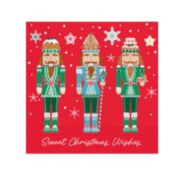 Tovaglioli Natalizi Schiaccianoci Pz.20