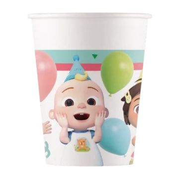 Bicchieri Cocomelon 200 Ml. Pz.8 Bicchieri Cocomelon 200 Ml. Pz.8