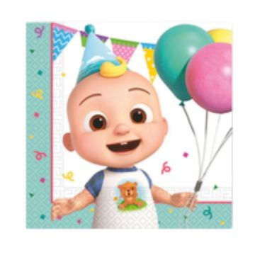 Tovaglioli Cocomelon 33x33 Cm .pz.20 Tovaglioli Cocomelon 33x33 Cm .pz.20