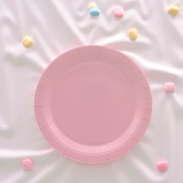 Piatto In Carta Cm 24 Rosa Pz.15