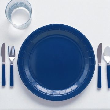 Piatto In Carta Cm 24 Blu Navy Pz.15