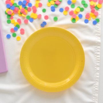 Piatto In Carta Cm 24 Giallo Mais Pz.15