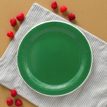 PIATTO IN CARTA CM 18 VERDE SCURO PZ.15