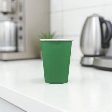 BICCHIERE IN CARTA VERDE SCURO PZ.15