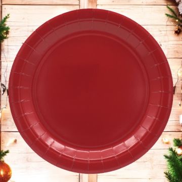 Piatto In Carta Cm 32 Bordeaux Pz.8