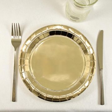 PIATTO IN CARTA CM 18 ORO METAL PZ.15