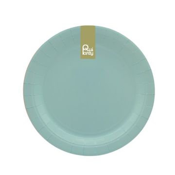 Piatto In Carta Cm 24 Verde Polvere Pz15