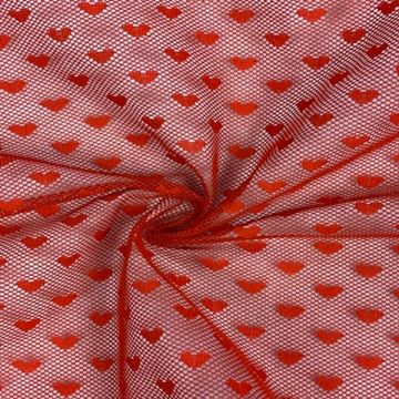 Tulle Rosso Con Cuori Metal Pz.1