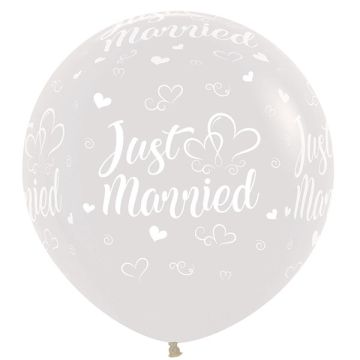 Palloncino Just Married Clear 36" Pz.10