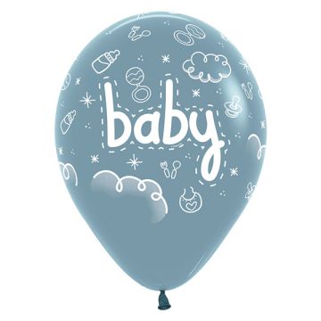 Palloncino Baby Dusk Blue (140) 12"pz.50