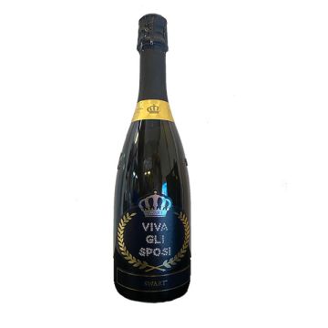 Bottiglia con Cristalli – Regalo Raffinato “Viva Gli Sposi”