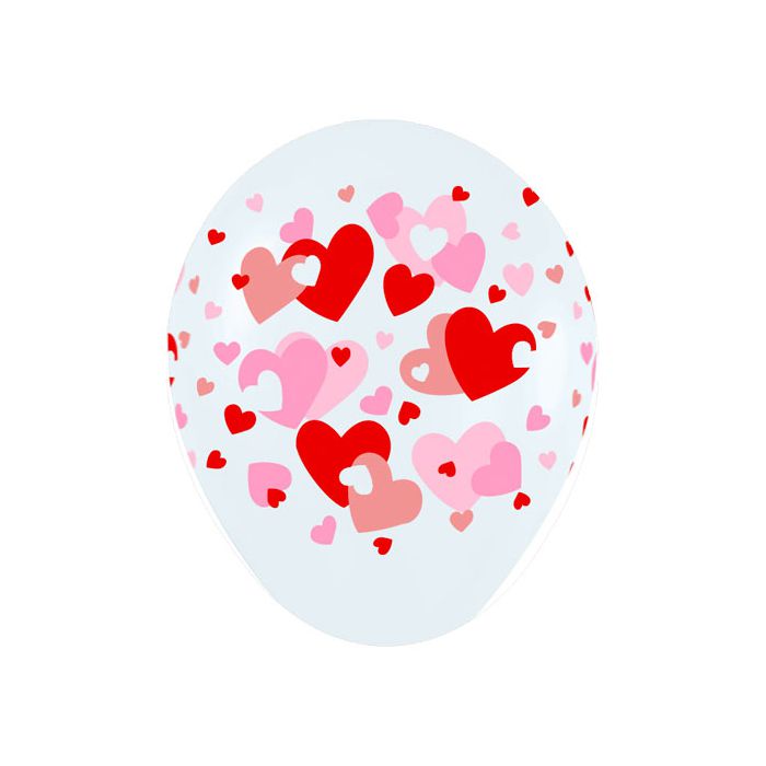 Palloncino Cuore 12" Pz.50 Colore Standard Bianco 005 Stampa Rossa E Rosa Cm.30 main product photo