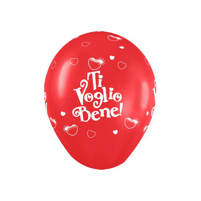 Palloncino Ti Voglio Bene 12" Pz.100 Colore Standard Rosso 015 Stampa Bianca Cm.30 main product photo