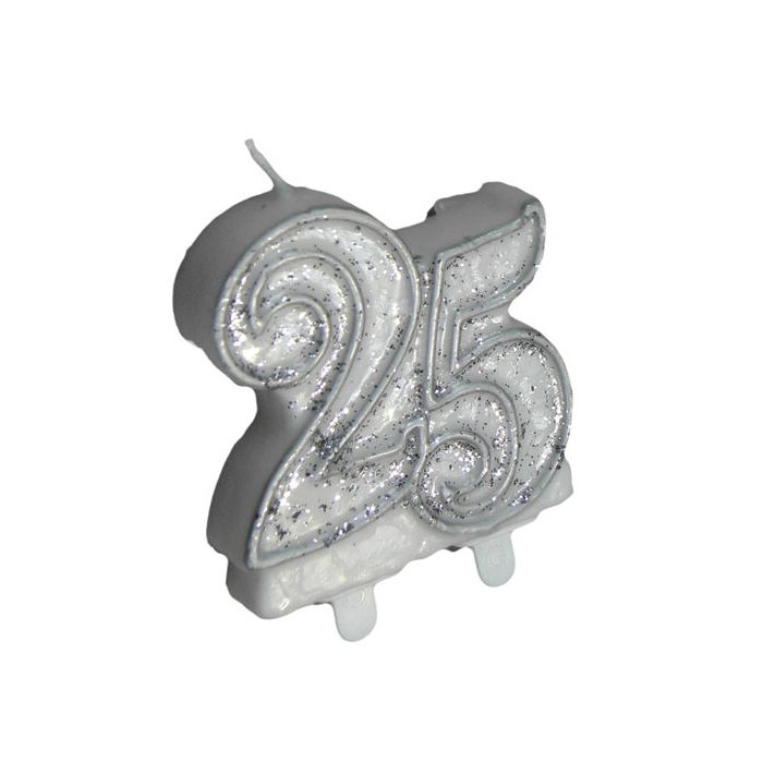 Candeline 25° Anniversario Glitter Pz.1 Cm.h.7 X Cm.l.6.5 main product photo