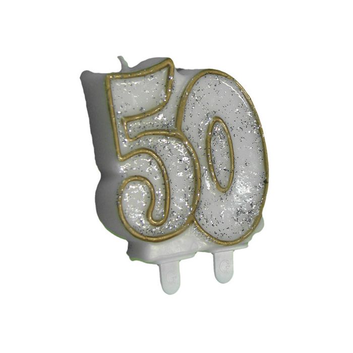 Candeline 50° Anniversario Glitter Pz.1 Cm.h.7 X Cm.l.6.5 main product photo