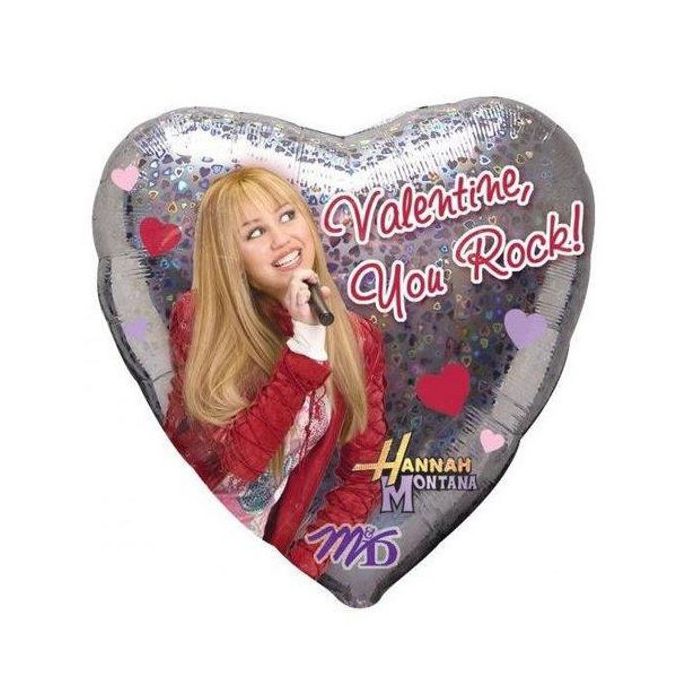 Palloncino Hannah Montana Love Pz.1 Mylar Cuore 18" Cm.45 Holographic main product photo
