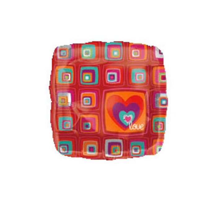 Palloncini Cuore Love Pz.1 Mylar Quadrato 18" Cm.45 main product photo
