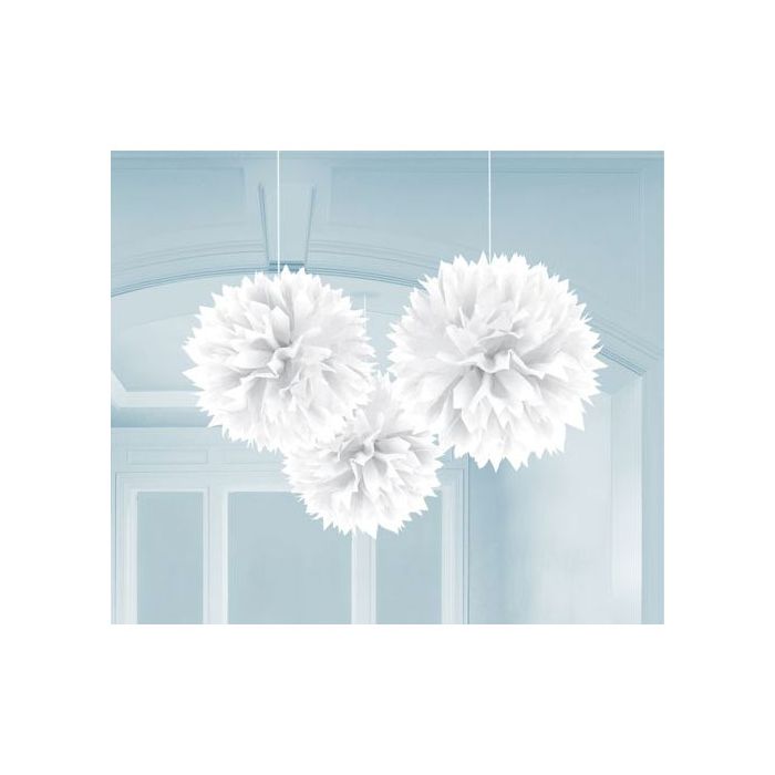 Decorazione pom pom bianco pz.3 cm.40.6 main product photo