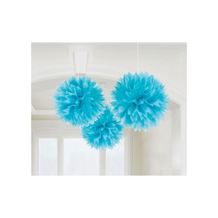 Decorazione Pom Pom Azzurro Pz.3 Cm.40.6 main product photo