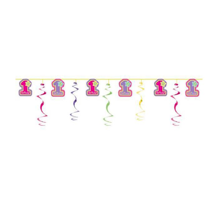 Festone 1° Compleanno Girl Pz.1 Mt.3.65 main product photo
