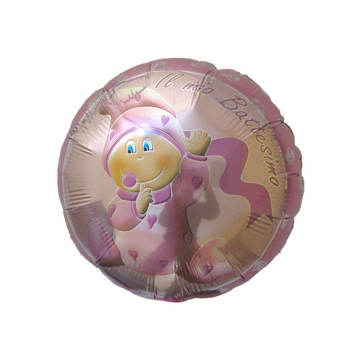 Palloncino Battesimo Bambina Pz.1 Mylar Tondo 18" Cm.45 main product photo