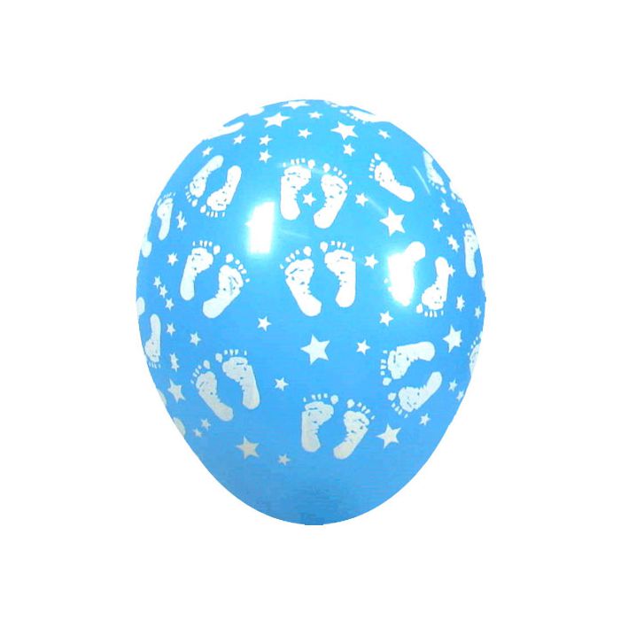 Palloncino Piedini Azzurri (5") Pz.100 Colore Standard Azzurro 040 Stampa Bianca Cm.15 main product photo