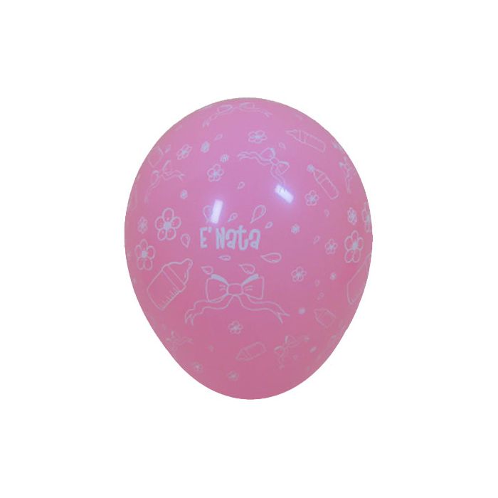 Palloncino E' Nata 12" Pz.100 Colore Standard Rosa 009 Stampa Bianca Cm.30 main product photo
