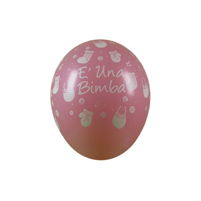Palloncino E' Una Bimba 12" Pz.100 Colore Perlato Rosa 409 Stampa Bianca Cm.30 main product photo