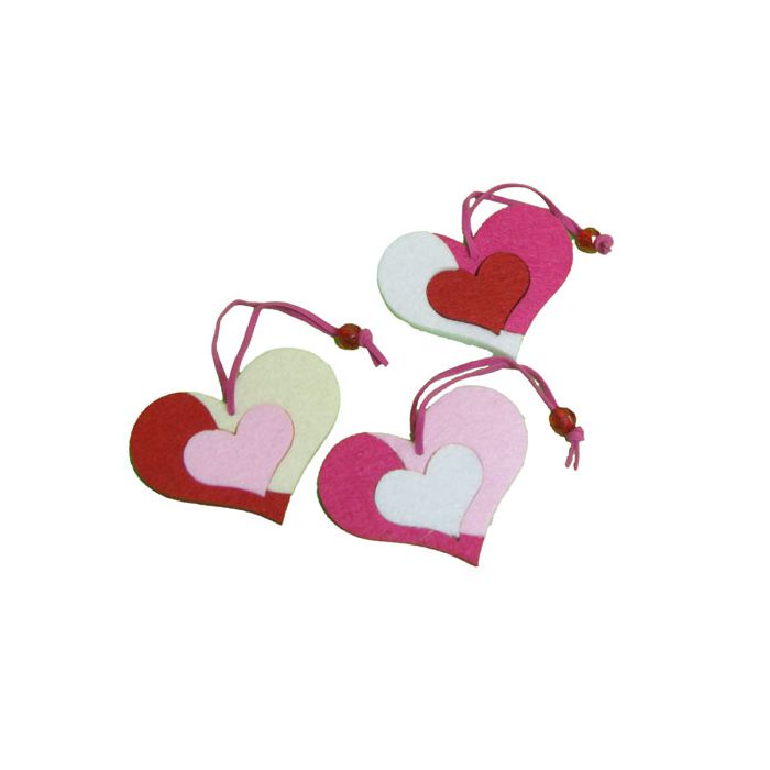 Cuore in feltro da appendere pz.12, CM.7,5 X CM.5 main product photo