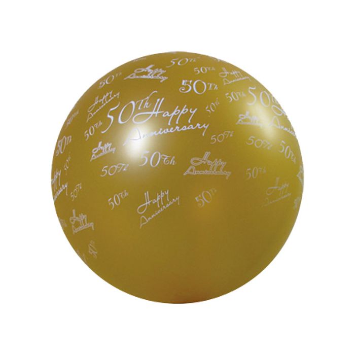 Palloncino 50° Anniversario (36") Pz.5 Colore Metallizzato Oro 570 Stampa Bianca main product photo