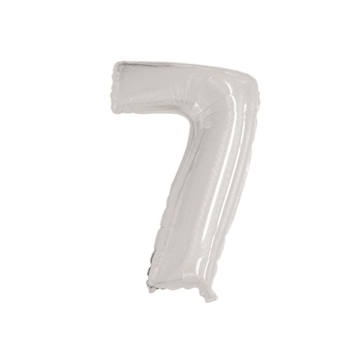 Palloncino Numero 7 Glitter Argento Pz.1 Mylar Numero Cm.86 main product photo