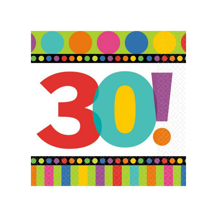 Tovaglioli 30° Compleanno Pz.16 Cm.33x33 main product photo