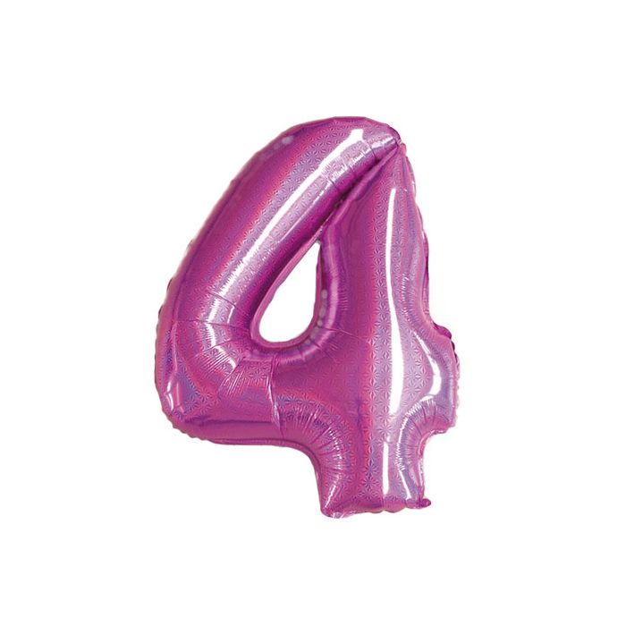 Palloncino Numero 4 Glitter Fuxia Pz.1 Mylar Numero Cm.86 main product photo