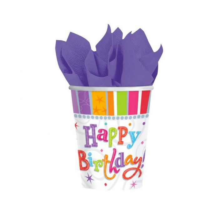 Bicchieri Happy Birthday Pz.8 Ml.266 main product photo