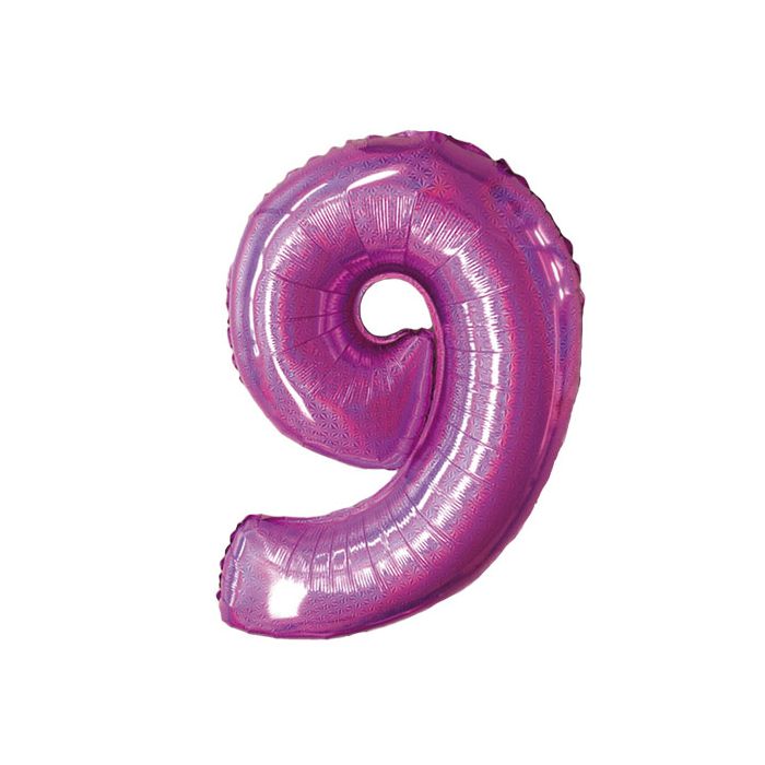 Palloncino Numero 9 Glitter Fuxia Pz.1 Mylar Numero Cm.86 main product photo