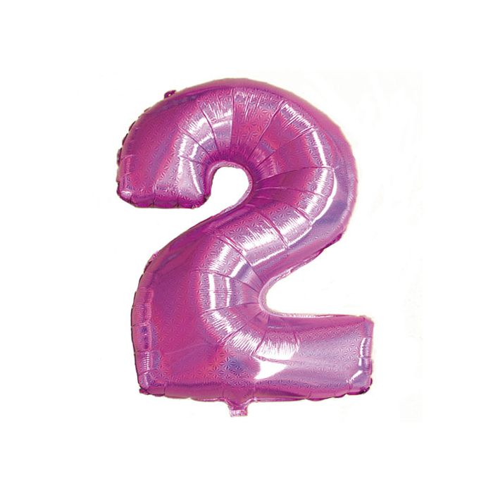 Palloncino Numero 2 Glitter Fuxia Pz.1 Mylar Numero Cm.86 main product photo