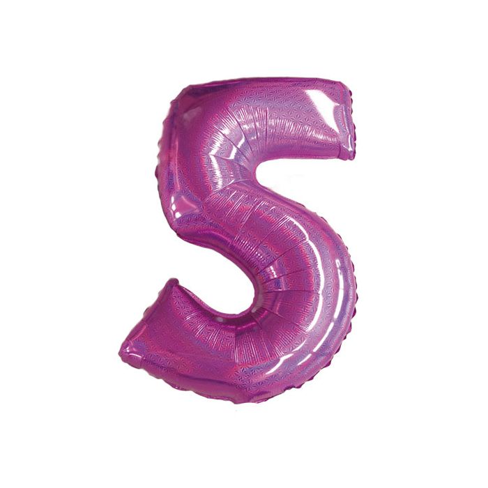 Palloncino Numero 5 Glitter Fuxia Pz.1 Mylar Numero Cm.86 main product photo