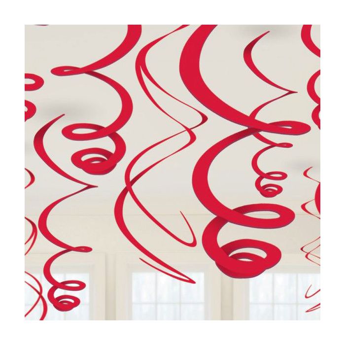 Decorazione Rossa Spirale Pz.12 Simpatiche Decorazioni Pendolo Da Cm.55.8 main product photo