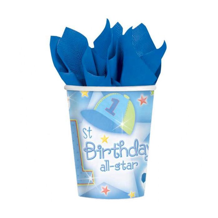 Bicchieri 1° Compleanno Bambino Pz.18 Ml.266 main product photo